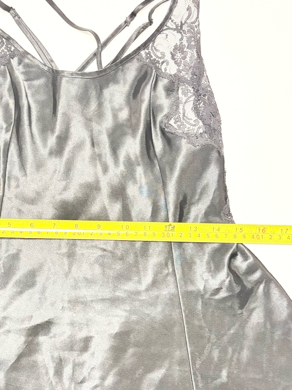 Victoria’s Secret Black Satin Lace-Trim Slip Nightdress Size S - Picture 6 of 7